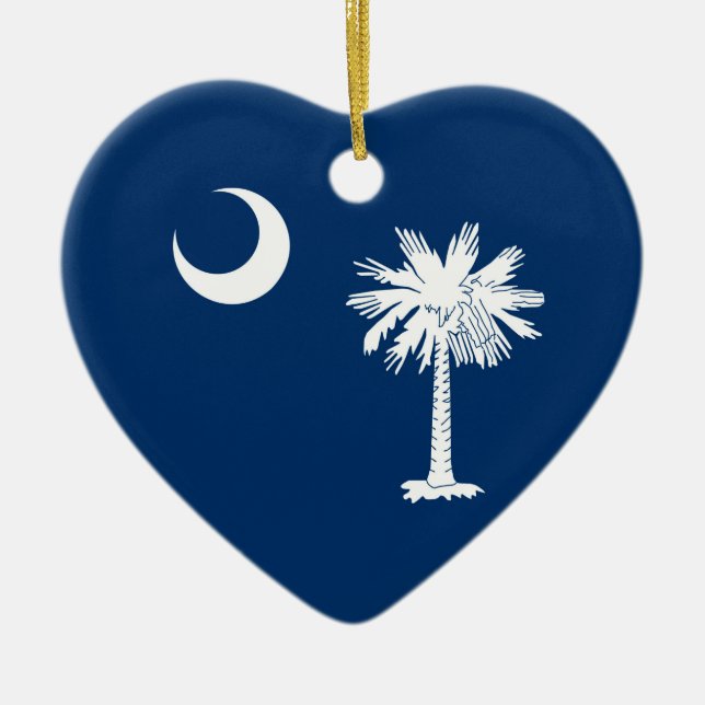 South Carolina State Flag Design Decor Ceramic Tree Decoration (Front)