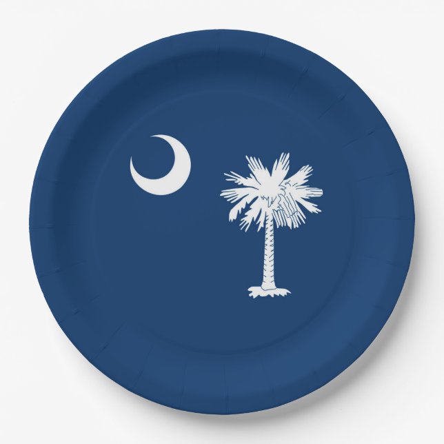 South Carolina State Flag Design Decor Paper Plate (Front)