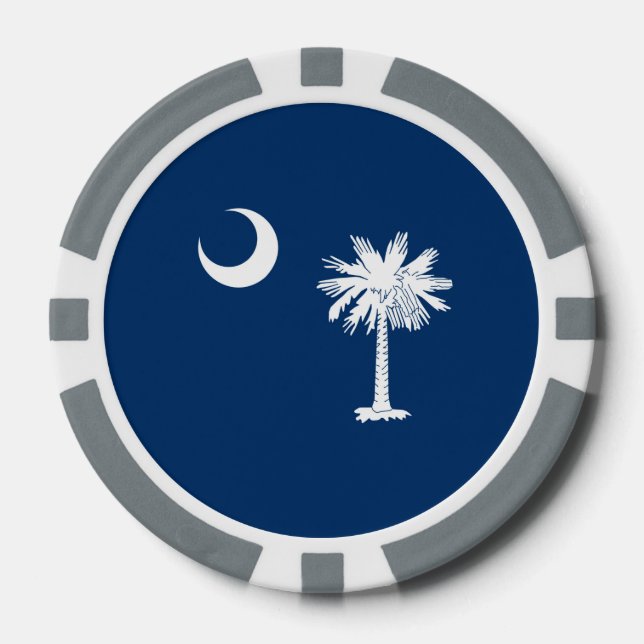 South Carolina State Flag Design Decor Poker Chips (Front)