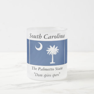 South Carolina State Flag Frosted Glass Coffee Mug