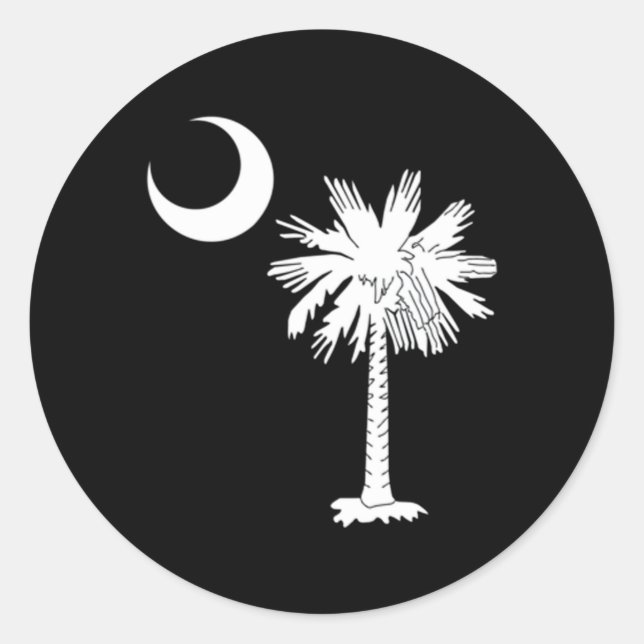 South Carolina State Flag Palmetto Tree Crescent M Classic Round Sticker (Front)