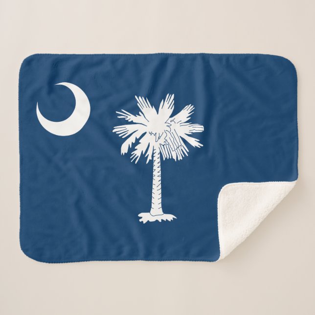South Carolina State Flag Sherpa Blanket (Front (Horizontal))