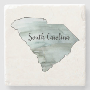 South Carolina State Illustration Stone Coaster
