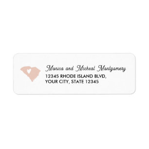 SOUTH CAROLINA State Map with Heart - ANY COLOR