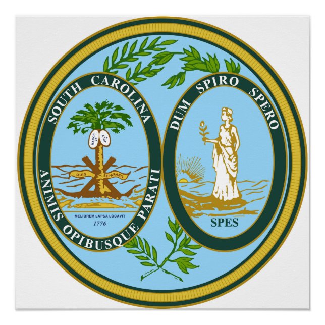 South Carolina state seal america republic symbol Poster (Front)