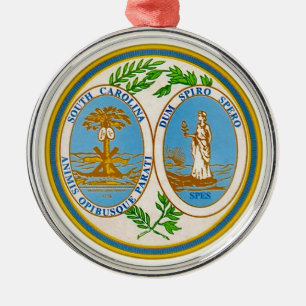 South Carolina State Seal Metal Tree Decoration