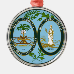 South Carolina State Seal Metal Tree Decoration