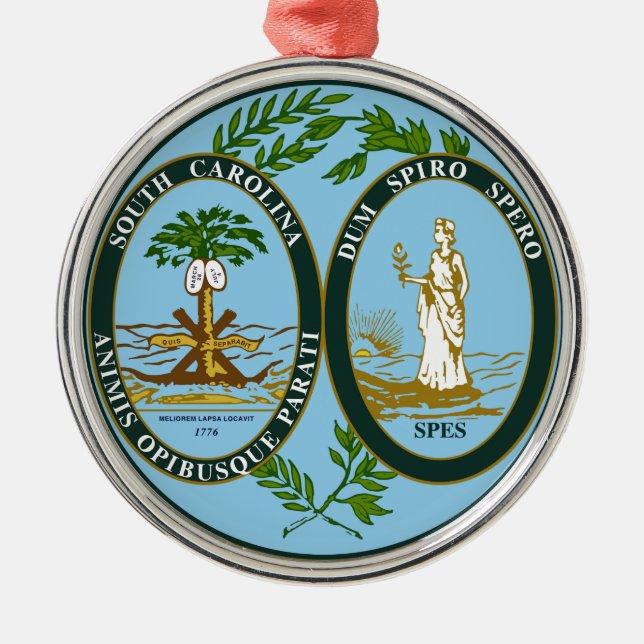 South Carolina State Seal Metal Tree Decoration (Front)