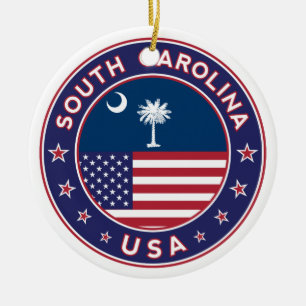 South Carolina sticker, phone case, tote bag Ceramic Tree Decoration