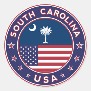 South Carolina sticker, phone case, tote bag Classic Round Sticker