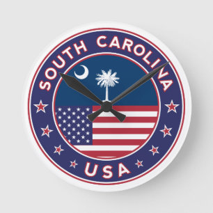 South Carolina sticker, phone case, tote bag Round Clock