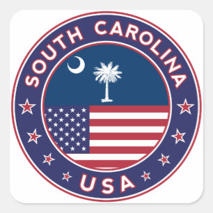 South Carolina sticker, phone case, tote bag Square Sticker