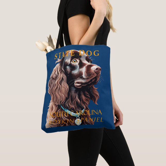 South Carolina Territory Canine The Boykin Spaniel Tote Bag (Close Up)