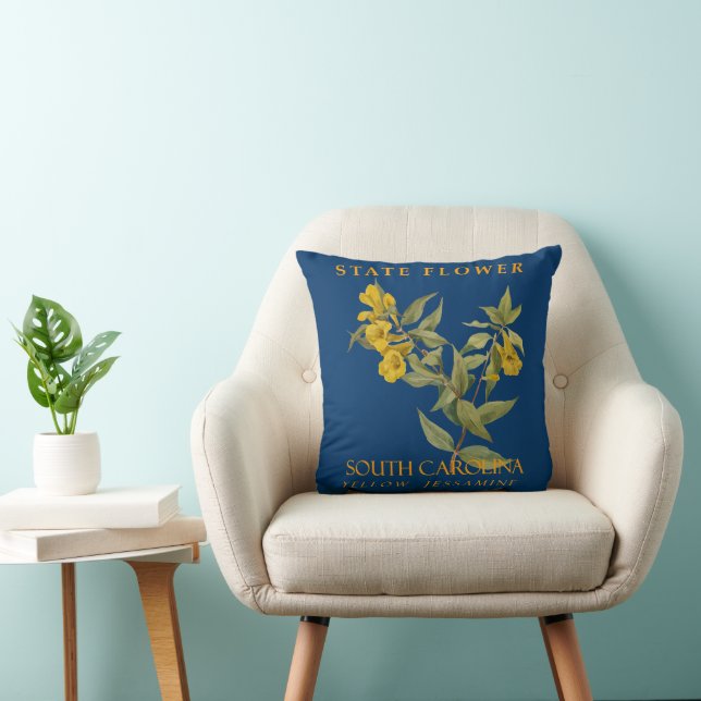 South Carolina Territory Flower Yellow Jessamine Cushion (Chair)