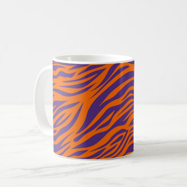 South Carolina Tiger stripes Orange and Purple  Coffee Mug (Front Left)