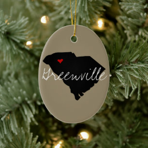 South Carolina Town Ceramic Tree Decoration