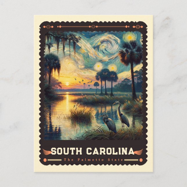 South Carolina | Vincent Van Gogh Inspired Postcard (Front)