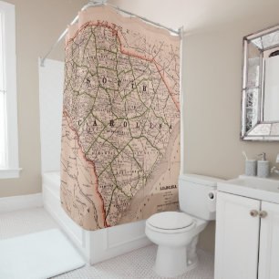 South Carolina Vintage Map Shower Curtain