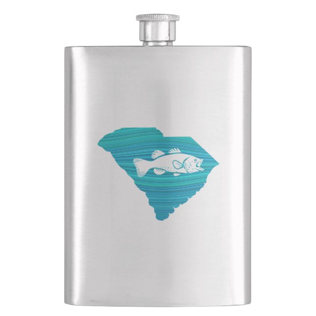 South Carolina Wave Fishing Hip Flask (Front)