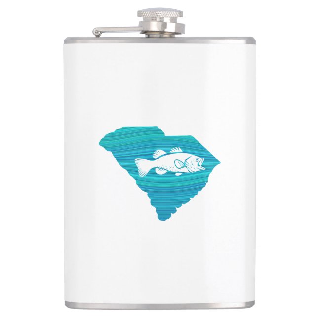 South Carolina Wave Fishing Hip Flask (Front)