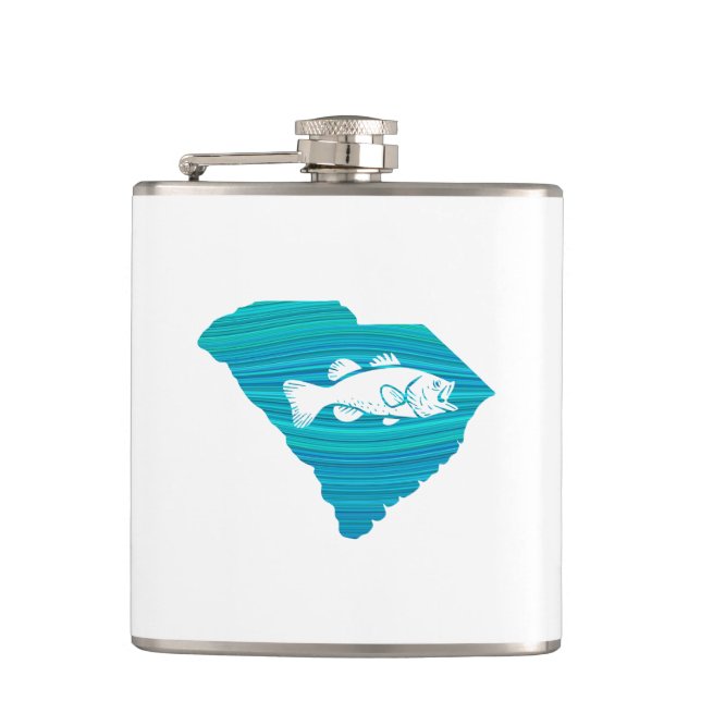 South Carolina Wave Fishing Hip Flask (Front)