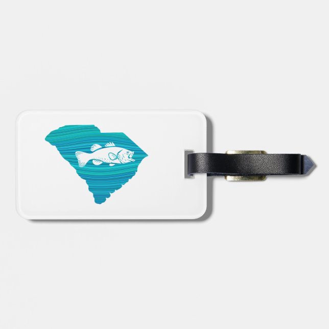 South Carolina Wave Fishing Luggage Tag (Back Horizontal)