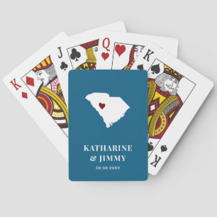 South Carolina Wedding Favour Deck of Cards, Map Playing Cards