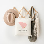 South Carolina Wedding Welcome Tote Bag<br><div class="desc">Welcome out of town wedding guests with a bag full of snacks and treats personalised with the state where you're getting married and the bride and groom's names and wedding date. Click Customise It to move the heart to show any city or location on the state map. Use the design...</div>