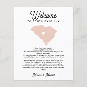 SOUTH CAROLINA Welcome  Letter Itinerary ANY COLOR