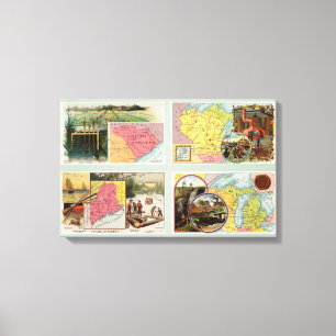 South Carolina, Wisconsin, Maine, Michigan Canvas Print