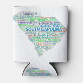 South Carolina Word Cloud Can Cooler