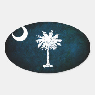 South Carolinan Flag; Oval Sticker