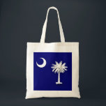 South Carolina's Flag Tote Bag<br><div class="desc">The crescent moon and Palmetto palm - South Carolina's iconc symbol!  Purchase it as is or personalise it with any message or name you wish.</div>