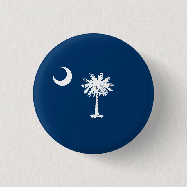 South Carolinian Flag, Flag of South Carolina 3 Cm Round Badge (Front)