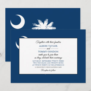 South Carolinian Flag, South Carolina Wedding Invitation