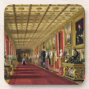 South Corridor, Windsor Castle, 1838 (chromolitho) Coaster