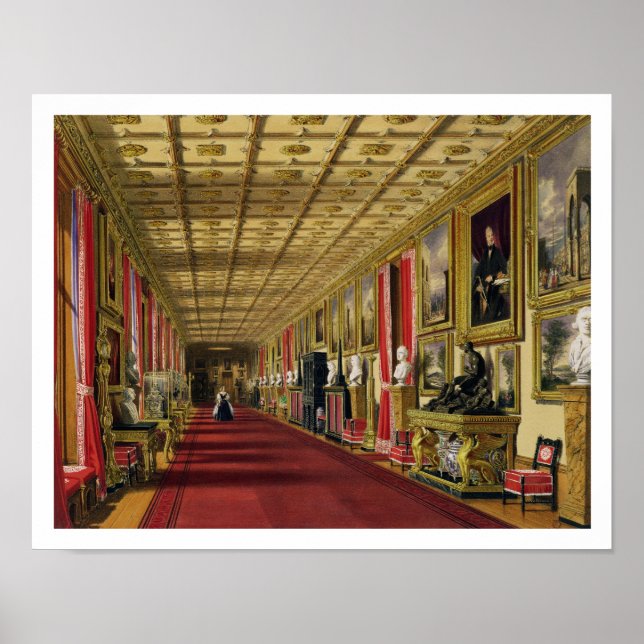 South Corridor, Windsor Castle, 1838 (chromolitho) Poster (Front)