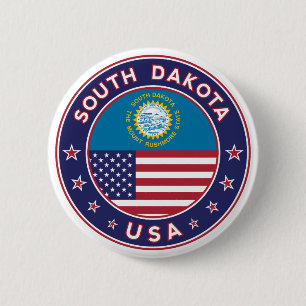 South Dakota 6 Cm Round Badge