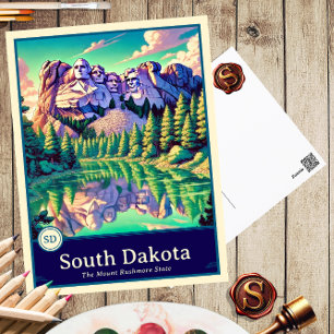 South Dakota Anime Style Cel Shaded Postcard
