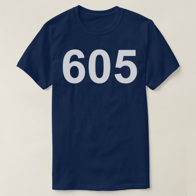 South Dakota Area Code 605 Numbers T-Shirt (Design Front)