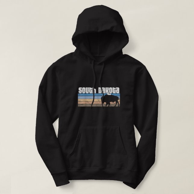South Dakota Badlands Bison Lovers SD Vacation  Hoodie (Design Front)