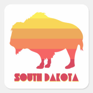 South Dakota Bison Square Sticker