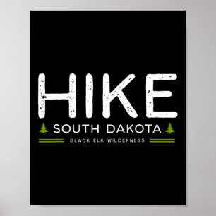 South Dakota Black Elk Wilderness Hike Tree Retro Poster