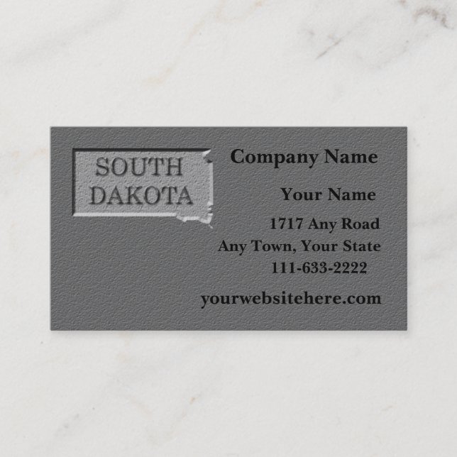 South Dakota Business card  carved stone look (Front)