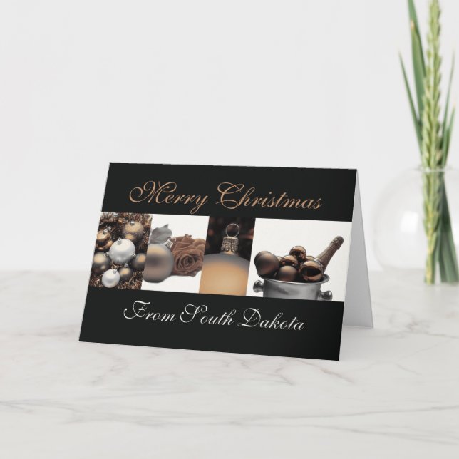 South Dakota  Christmas Card, state specific Holiday Card (Front)