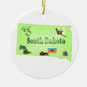 South Dakota Christmas Tree Ornament