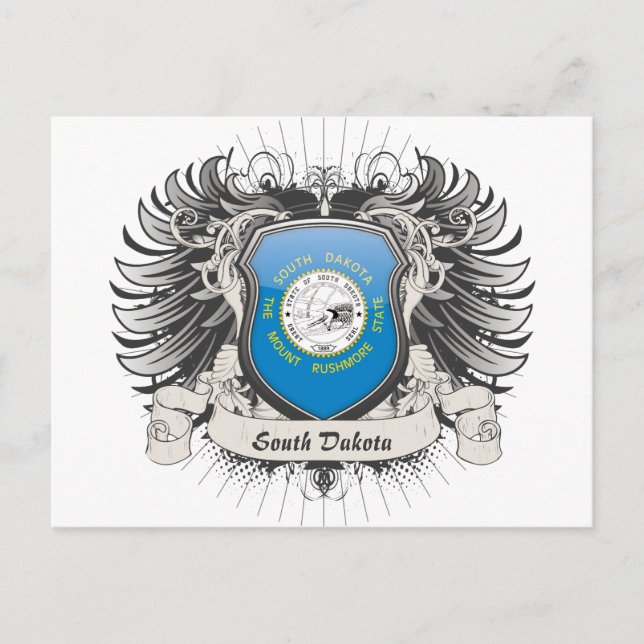 South Dakota Crest Postcard (Front)