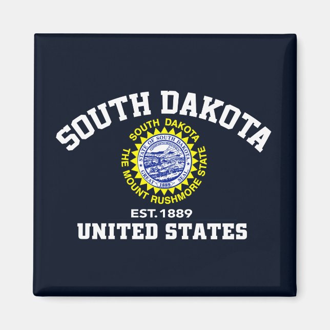 South Dakota Est 1889 USA State Independence Day Magnet (Front)