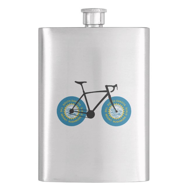 South Dakota Flag Cycling Hip Flask (Front)