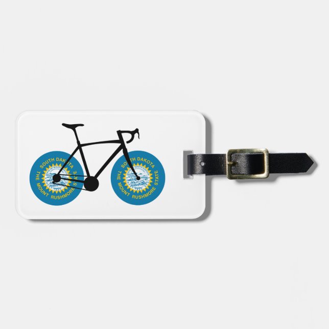 South Dakota Flag Cycling Luggage Tag (Front Horizontal)